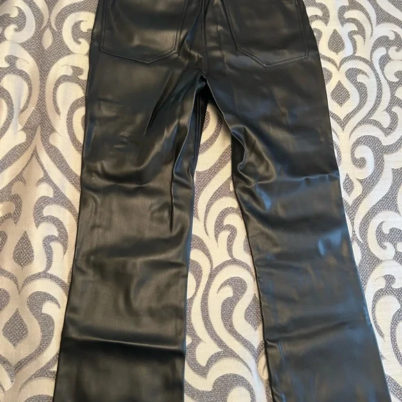 Zara Black Faux Leather Pants 4 - Picture 2 of 5
